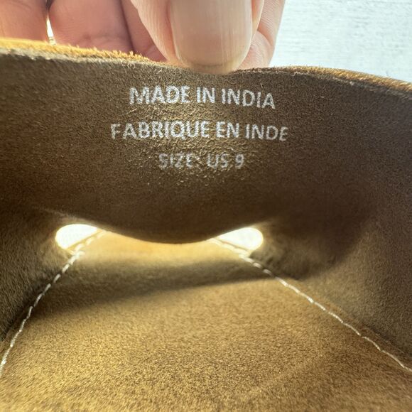 URBAN OUTFITTERS Tan Leather Wooden Platform Heel Rita Boho Clogs‎ 9 NWOB - Picture 9 of 13